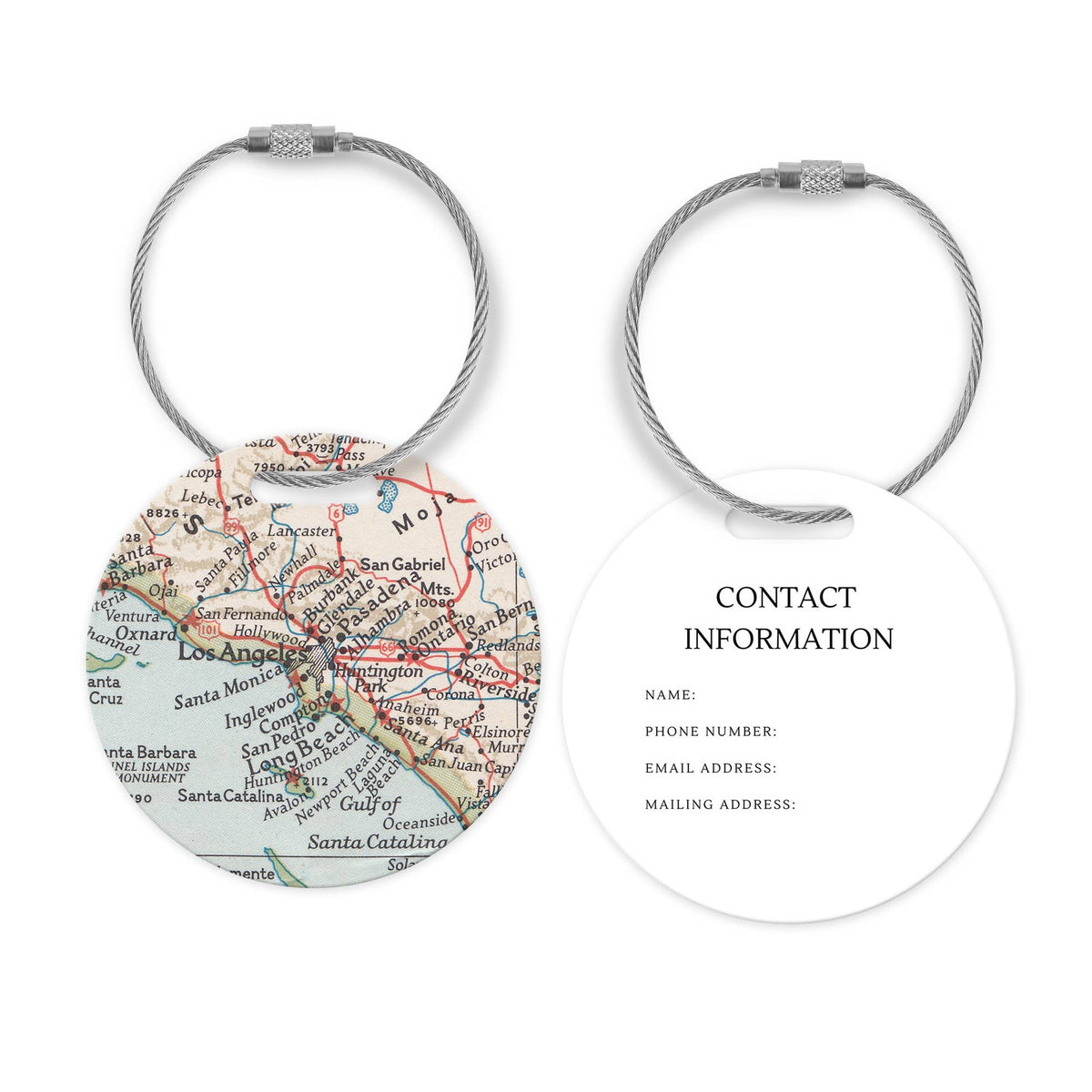Los Angeles California Map Luggage Tag