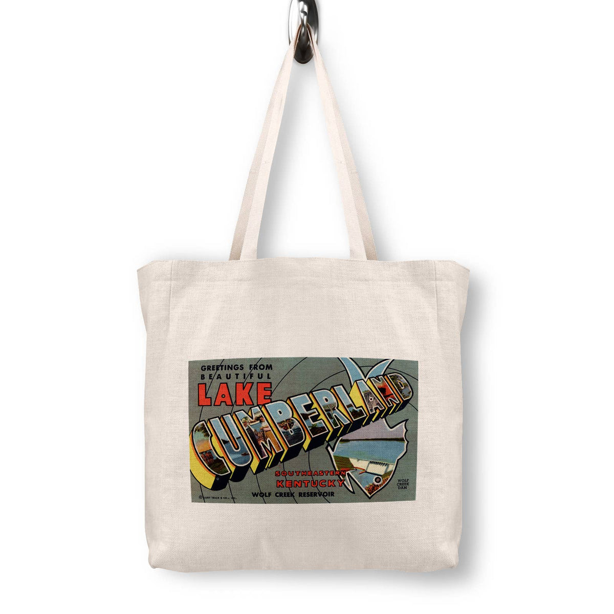 Lake Cumberland Kentucky Vintage Postcard Canvas Tote Bag