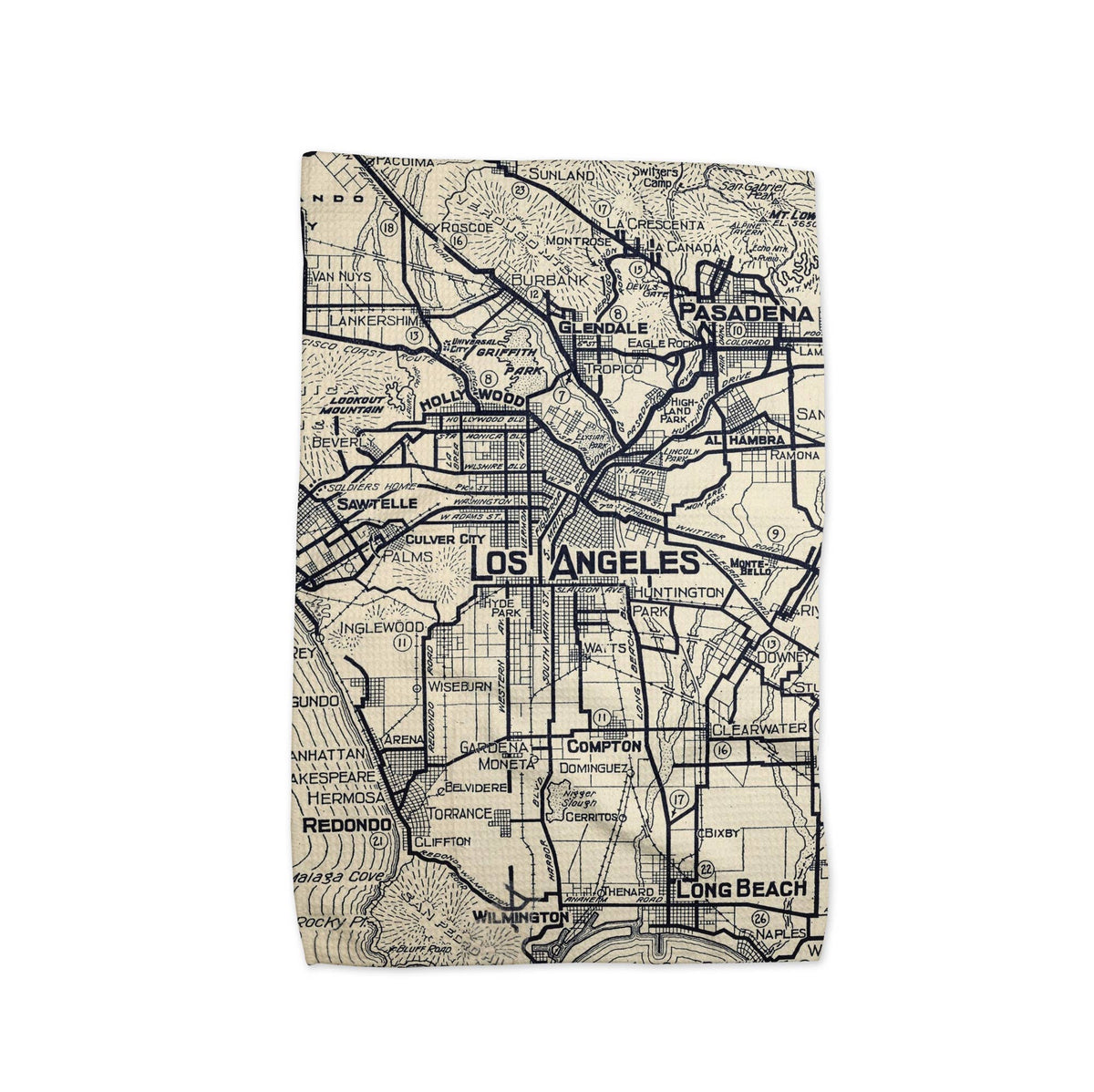 Los Angeles California map tea towel