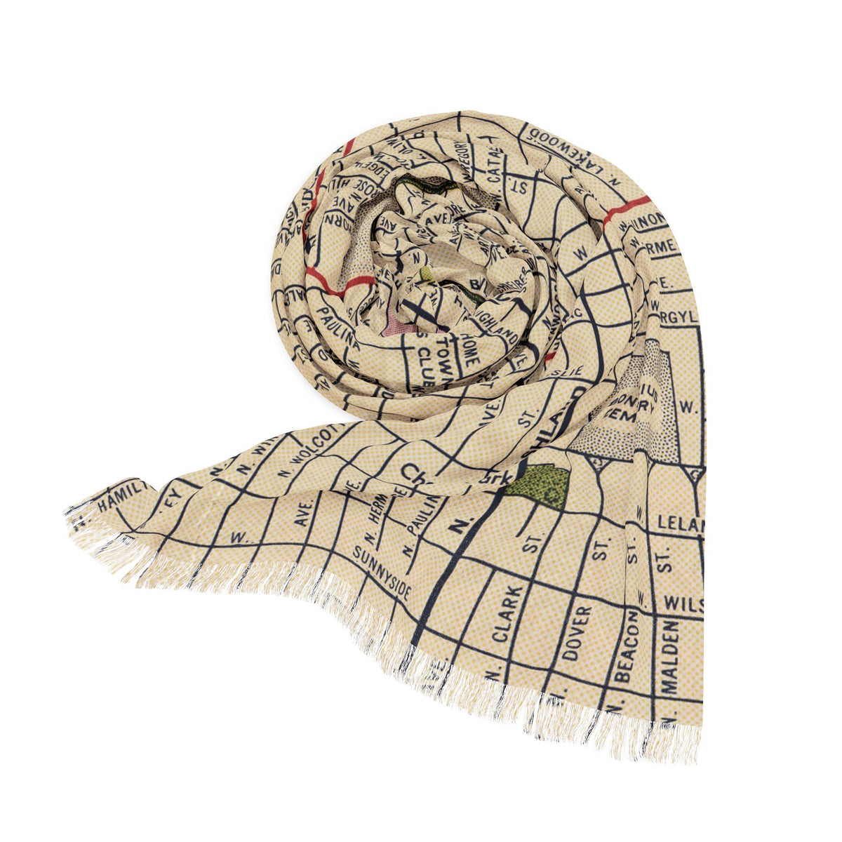 Andersonville Chicago Map Travel Scarf view 2