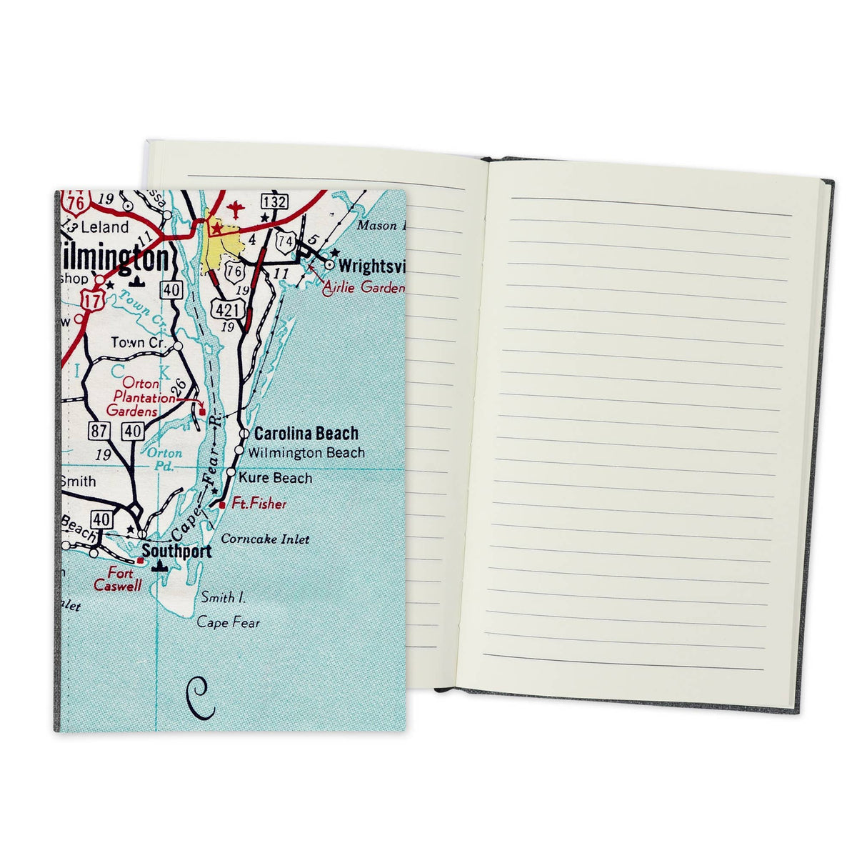Carolina Beach and Kure Beach North Carolina Vintage Map Travel Journal