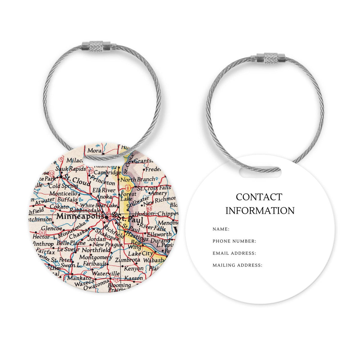Minneapolis Minnesota Map Luggage Tag and Handle Wrap view 2