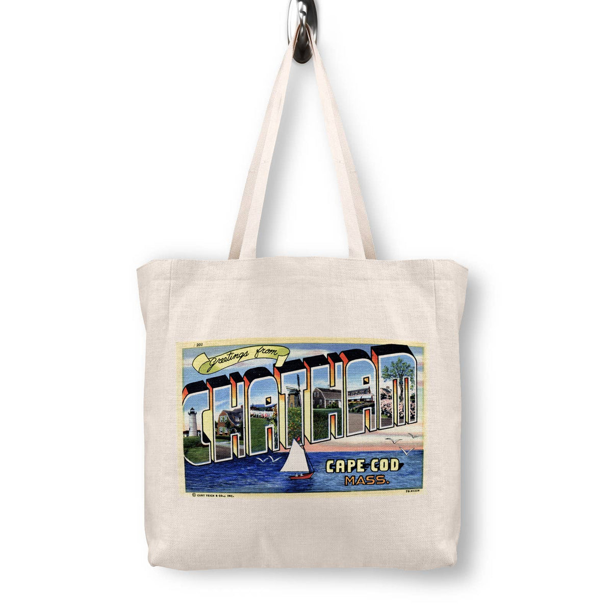Chatham Massachusetts Vintage Postcard Canvas Tote Bag