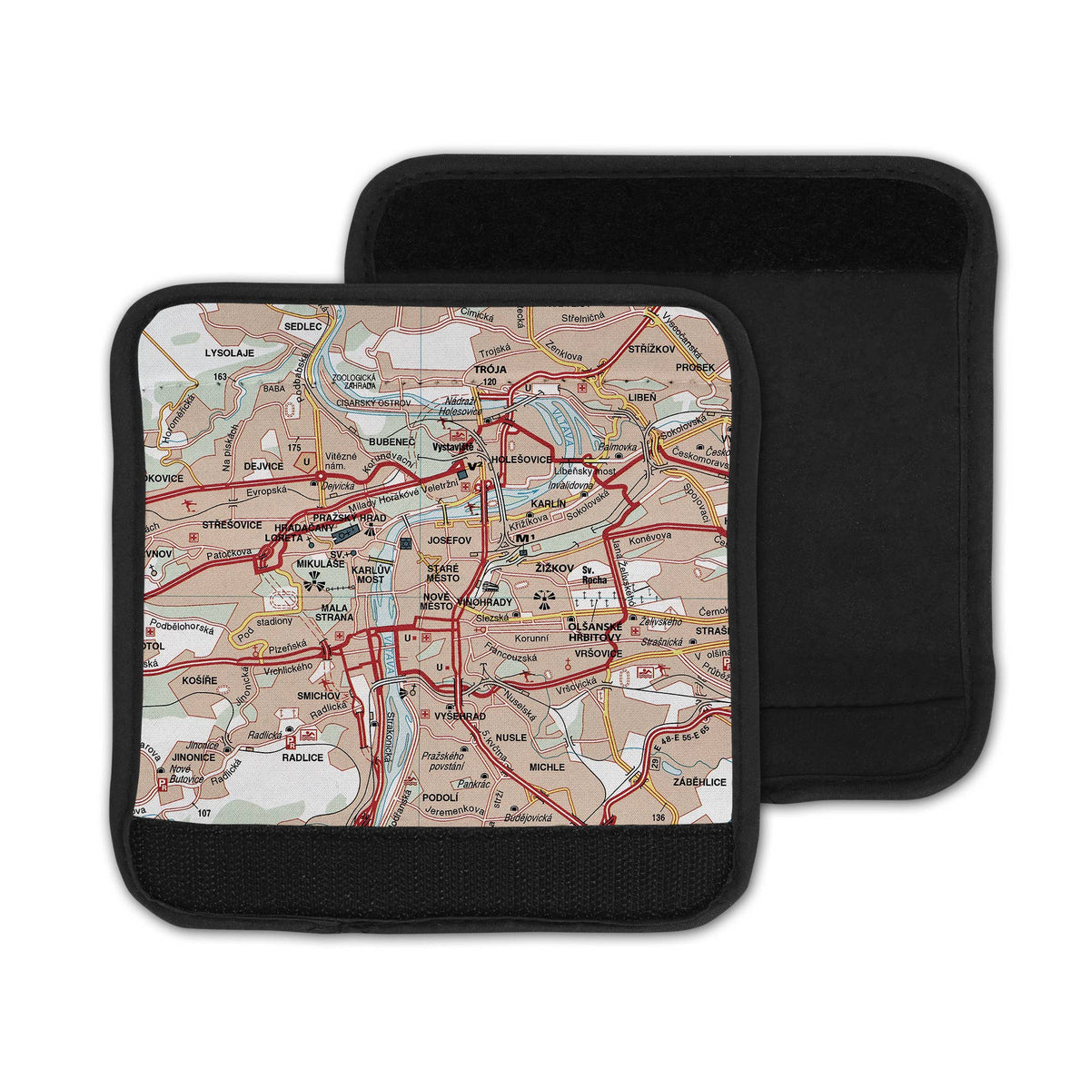 Prague Map Luggage Tag and Handle Wrap view 3