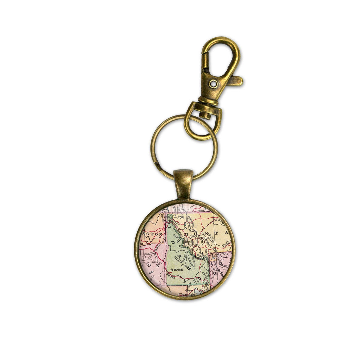 Idaho vintage map keychain