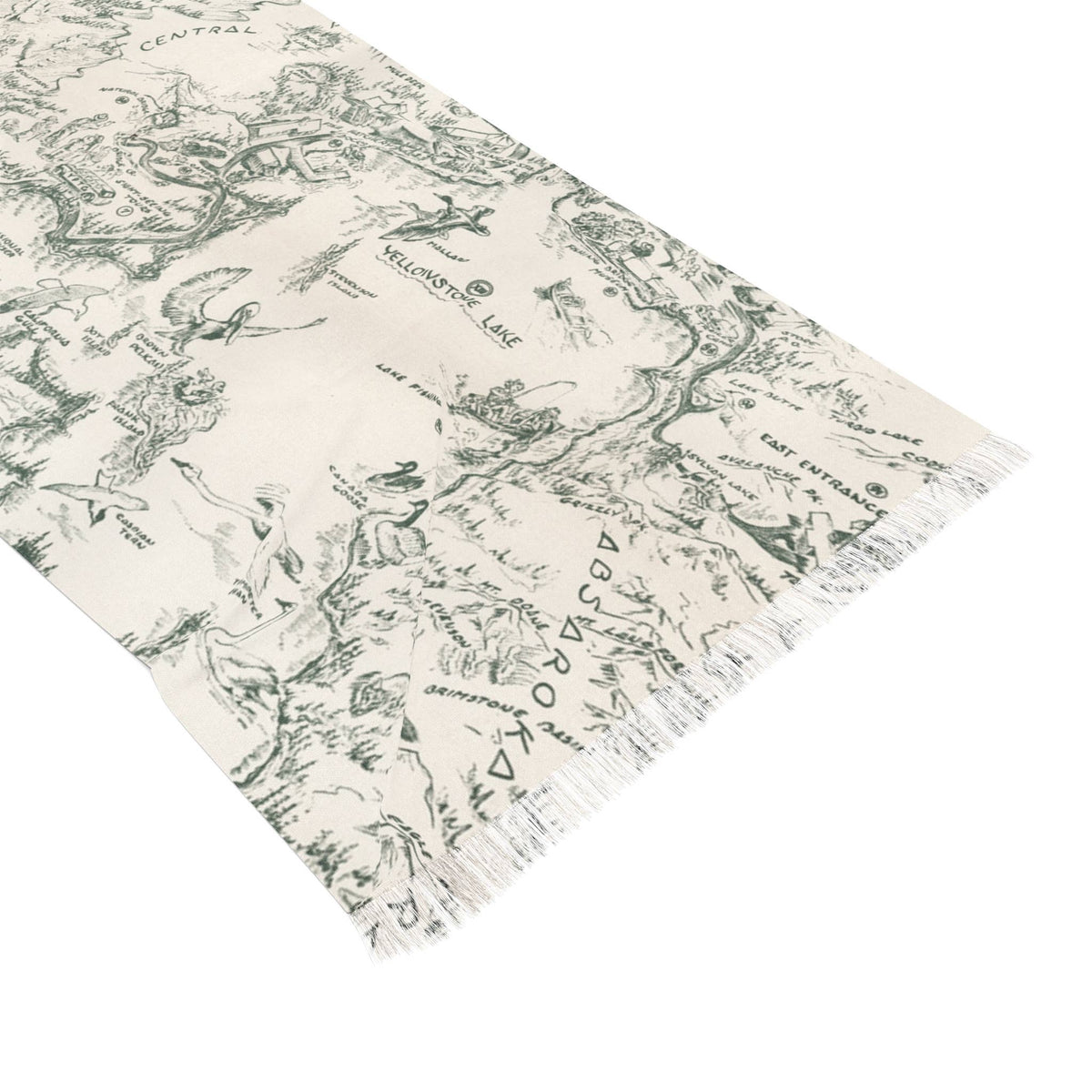 Yellowstone National Park Map Travel Scarf view 2