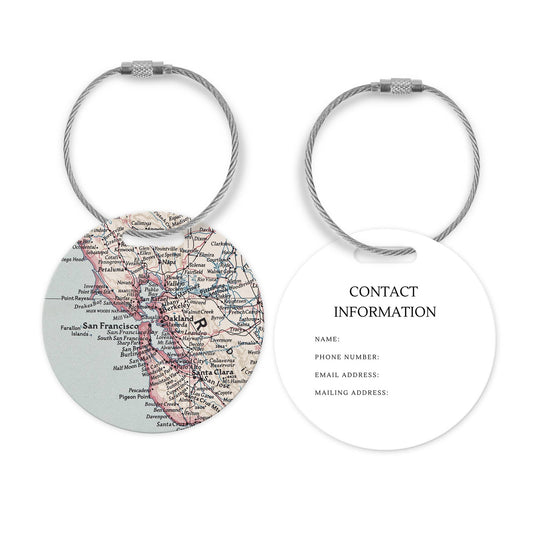 San Francisco California Map Luggage Tag and Handle Wrap view 2