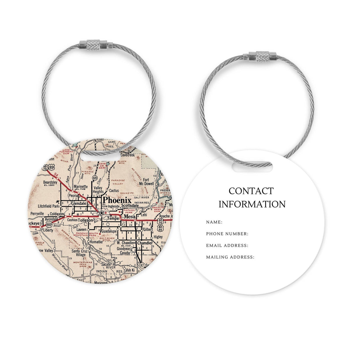 Phoenix Arizona Map Luggage Tag and Handle Wrap view 2