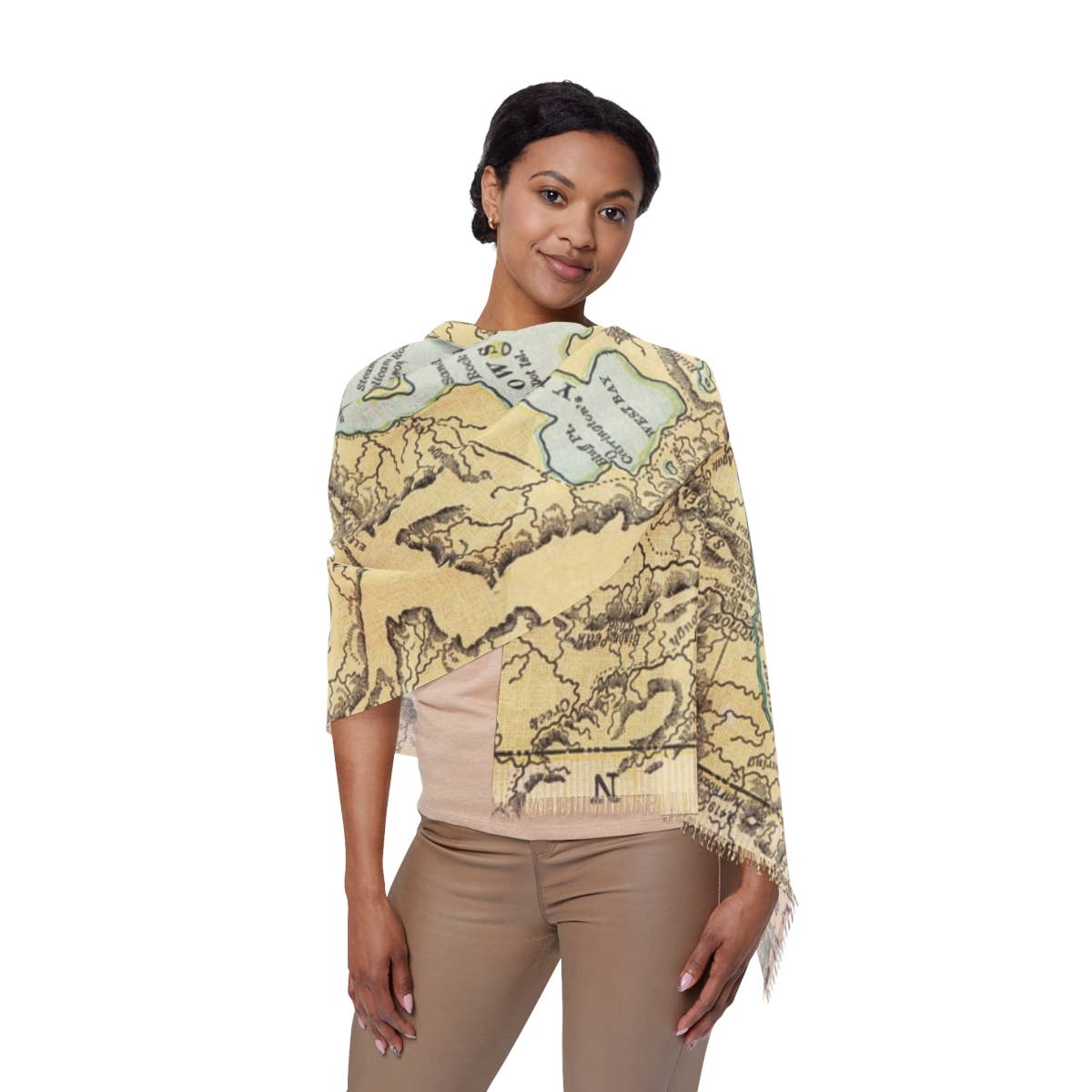 Yellowstone National Park Map Travel Scarf view 3