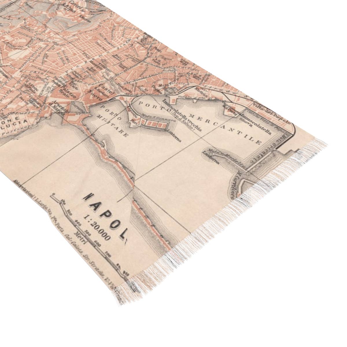 Naples Italy Map Travel Scarf