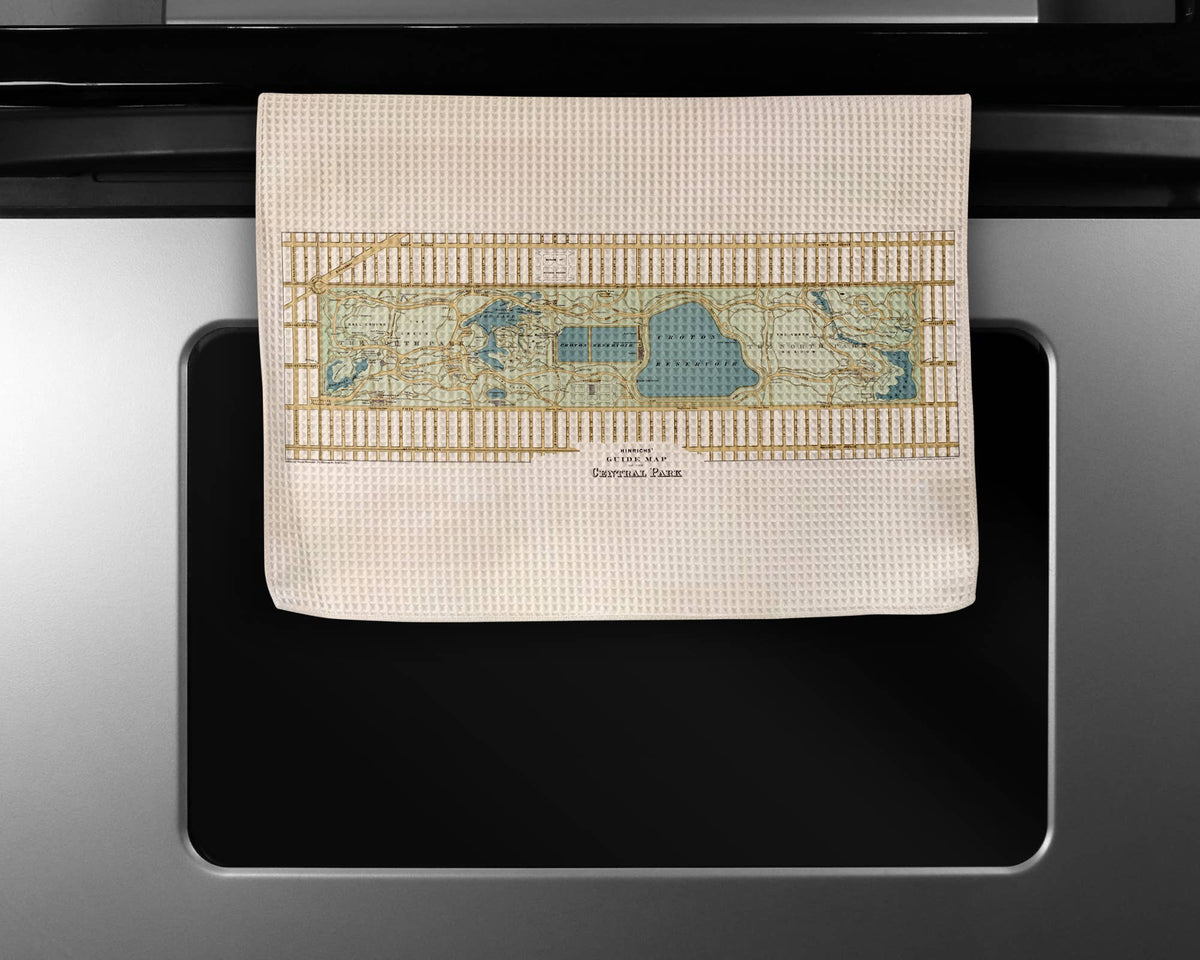 Central Park New York map tea towel