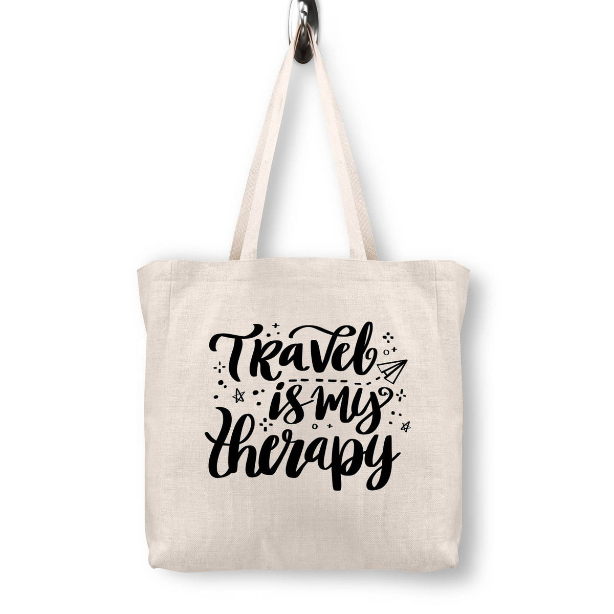 Travel Is My Therapy Canvas Tote Bag