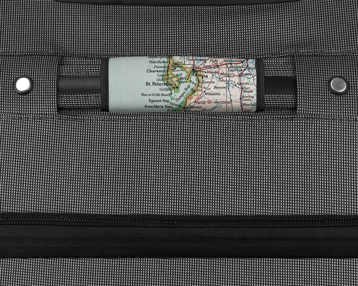 Tampa St Petersburg Florida Map Luggage Tag and Handle Wrap view 3