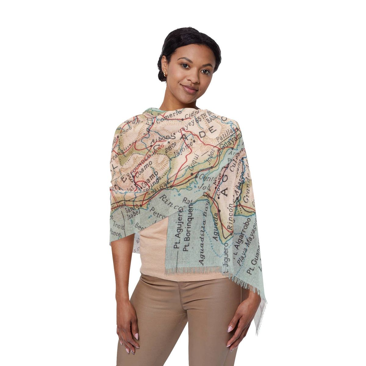Puerto Rico Map Travel Scarf