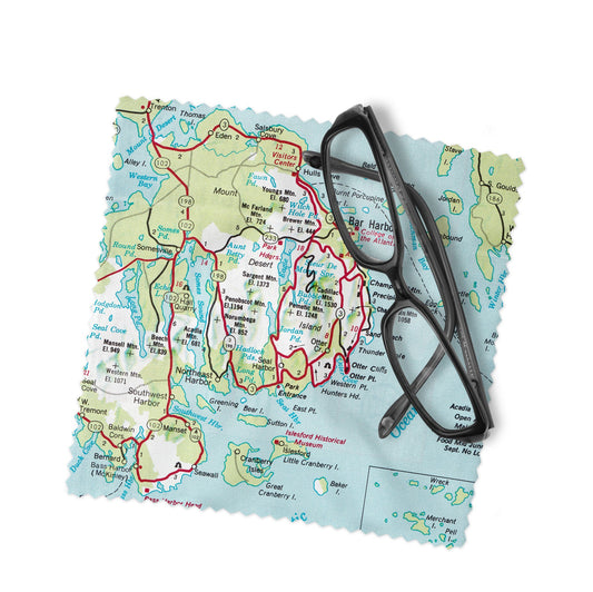 Acadia National Park Map Lens Cloth | Glasses Cleaner | Travel Gift