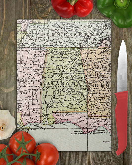 Alabama Map Cutting Board