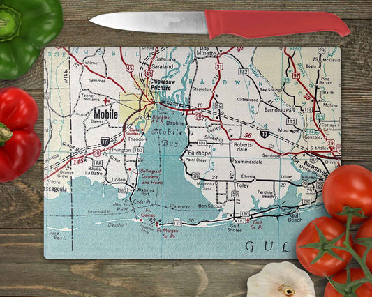 Alabama Gulf Coast Map Cutting Board