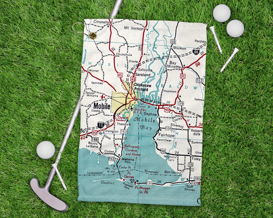 Alabama Gulf Coast golf towel primary image