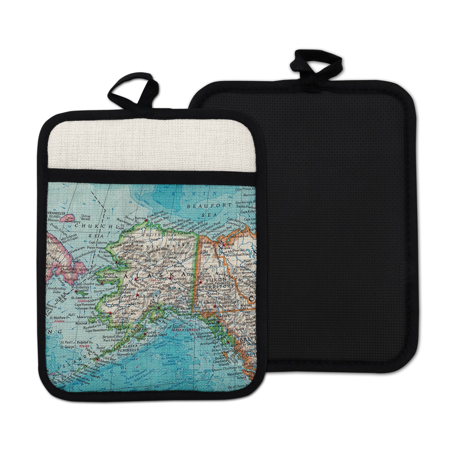 Alaska Map Hot Pad | Vintage Alaska Kitchen Pot Holder | Travel Gift