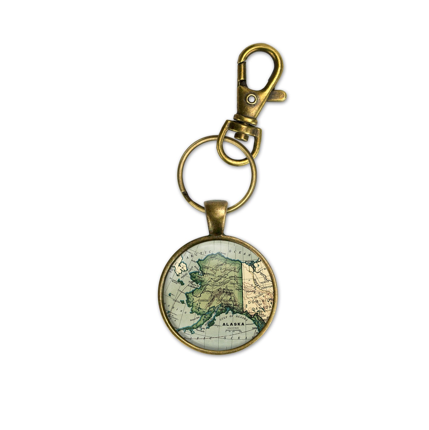 Alaska Vintage Map Keychain