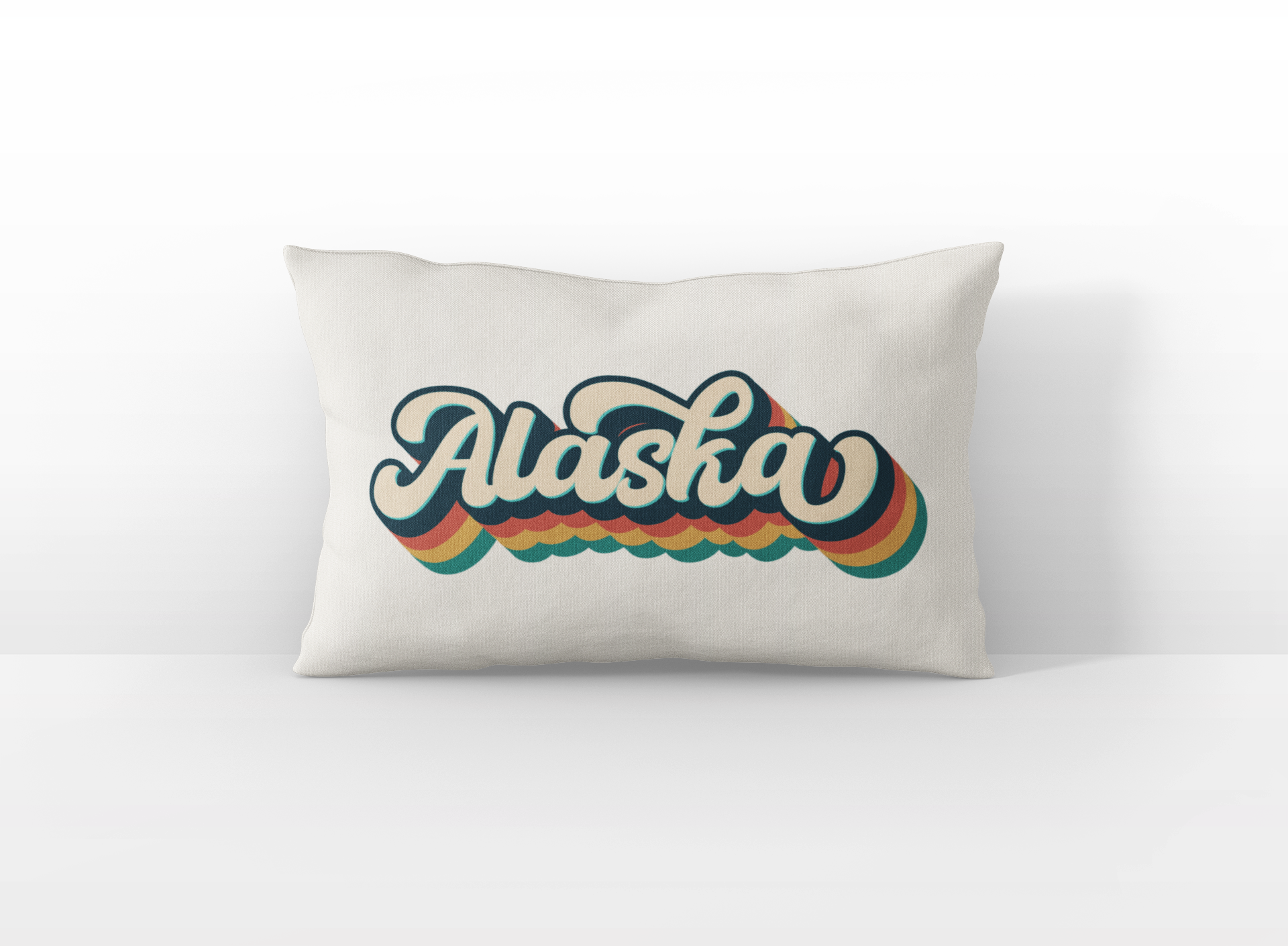 Alaska retro text lumbar pillow