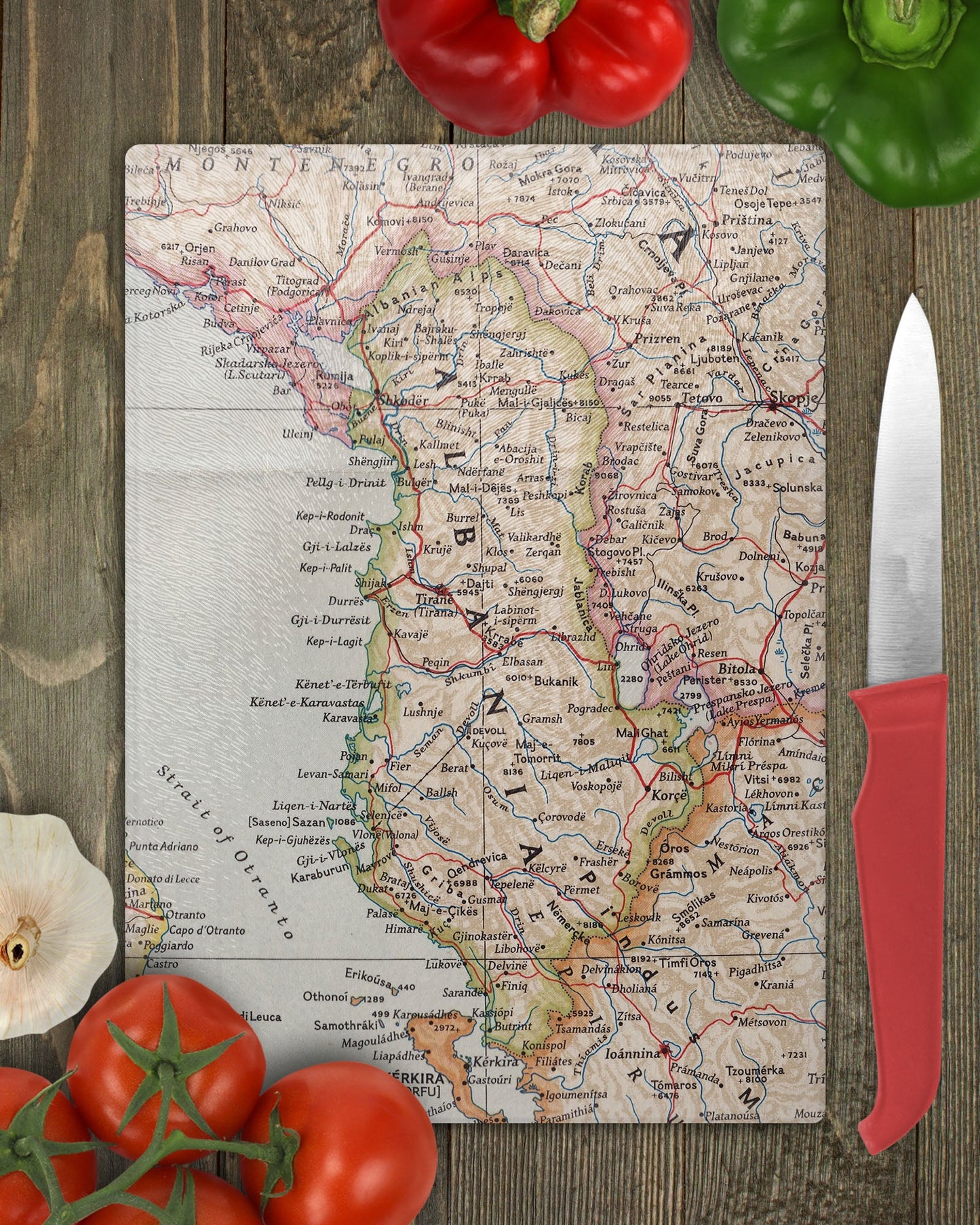 Albania Map Cutting Board