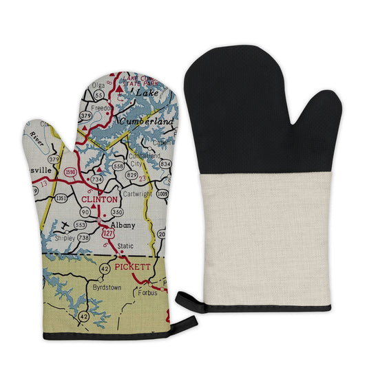 Albany, Kentucky vintage map oven mitt