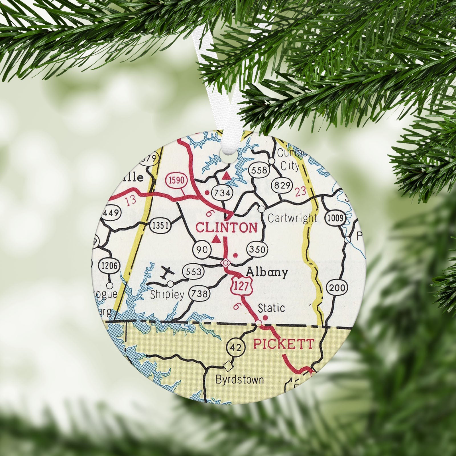 Albany Kentucky Vintage Map Ornament