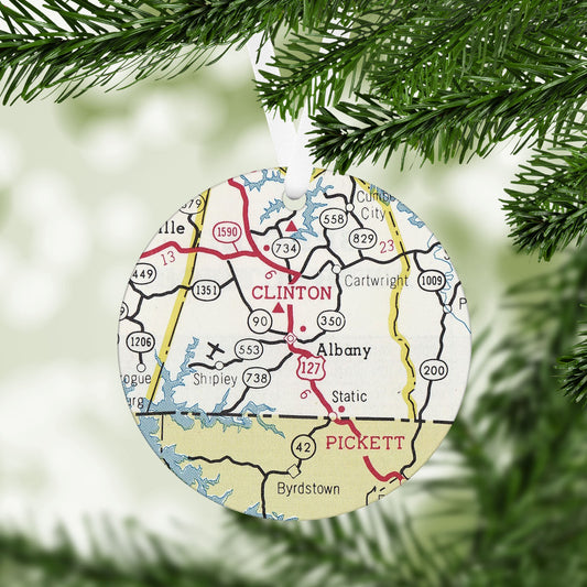 Albany Kentucky Vintage Map Ornament