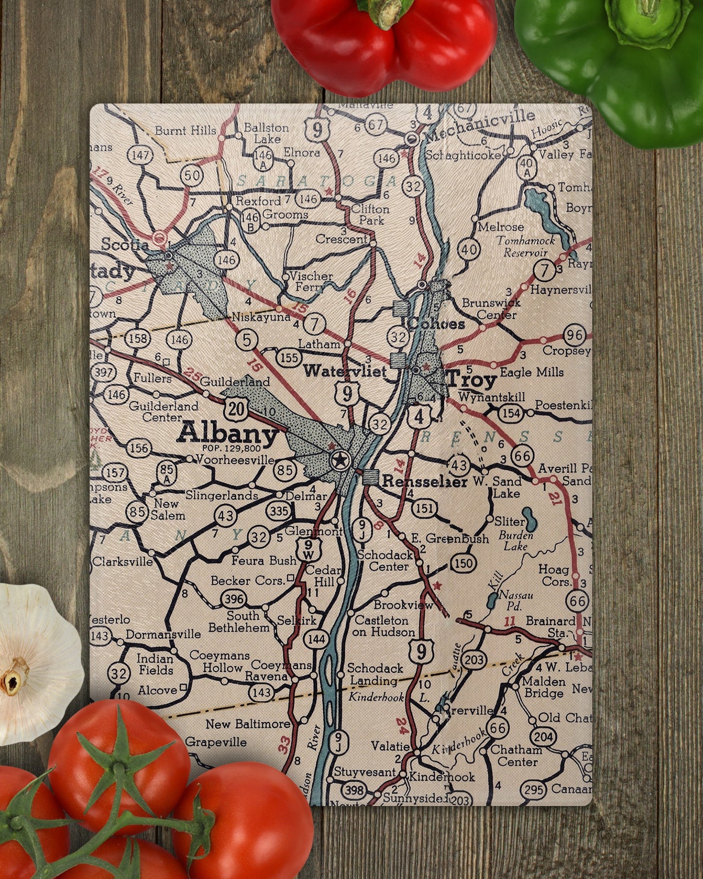 Albany New York Map Cutting Board