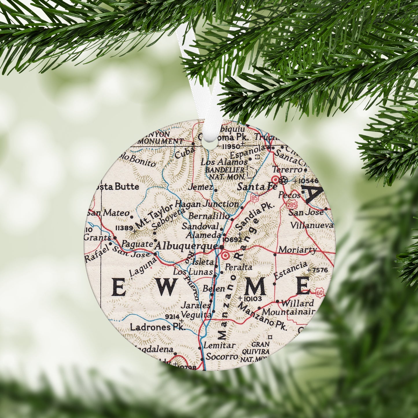 Albuquerque New Mexico Vintage Map Ornament