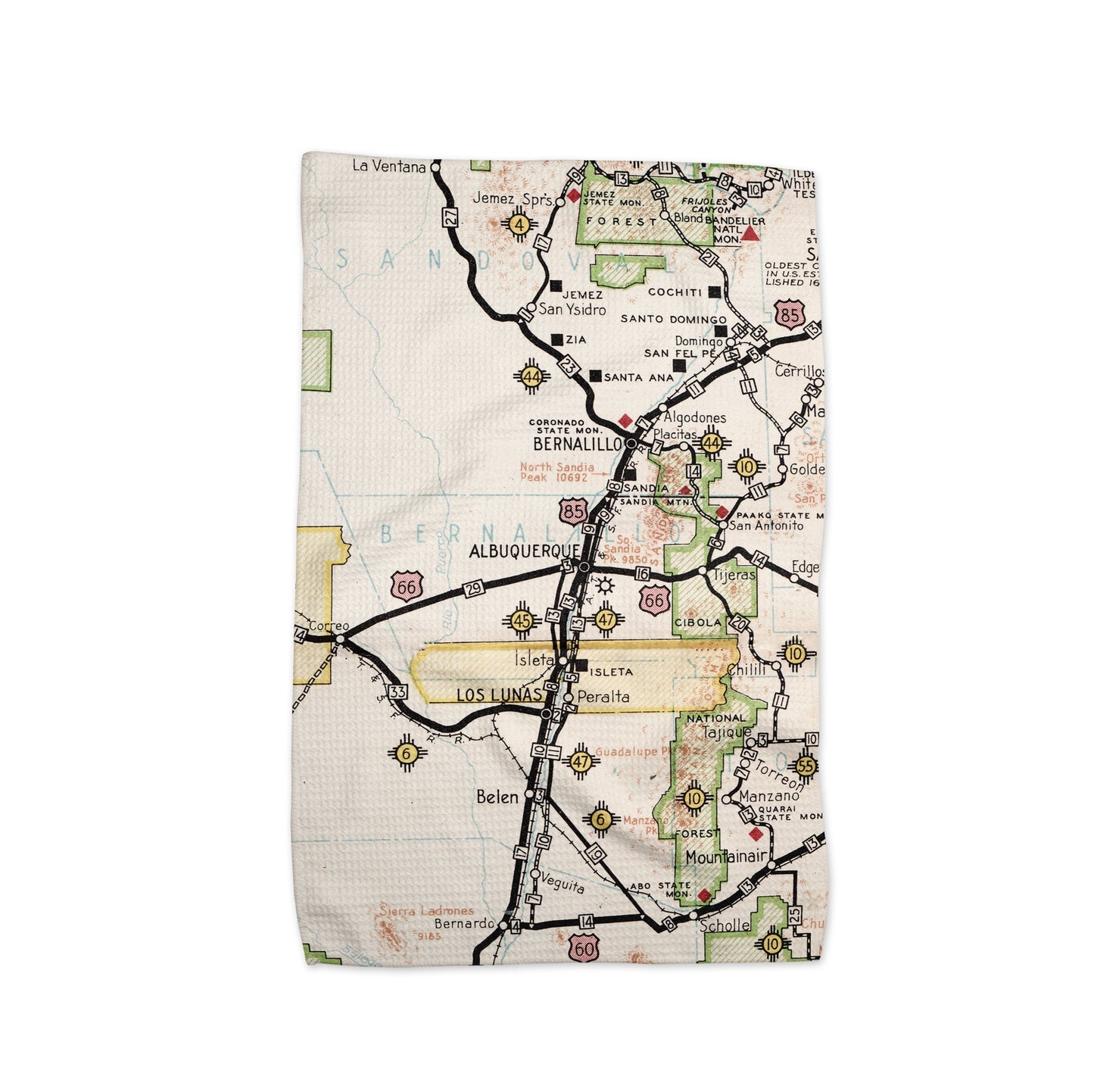Albuquerque New Mexico Map Tea Towel | Waffle-Weave Kitchen Towel Gift