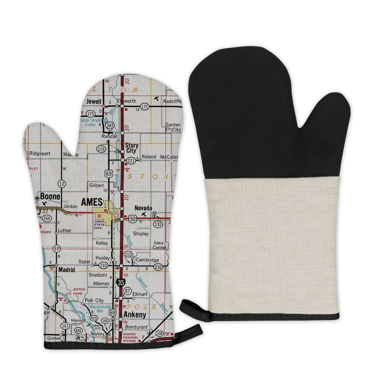 Ames, Iowa Map Oven Mitt | Vintage-Inspired Kitchen Gift