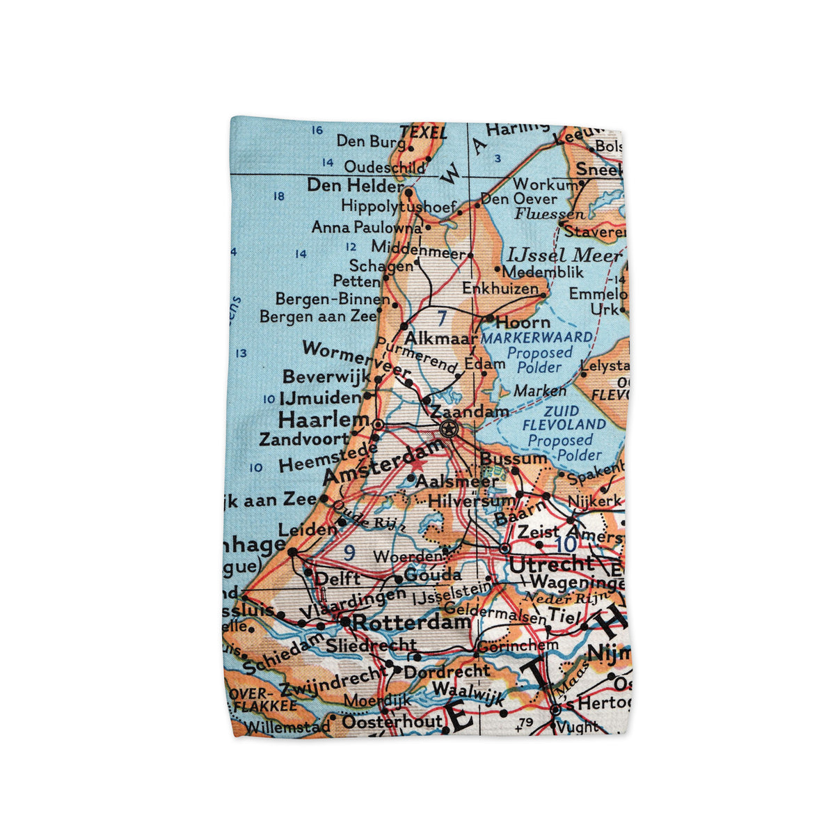 Amsterdam Netherlands Vintage Map Kitchen Towel