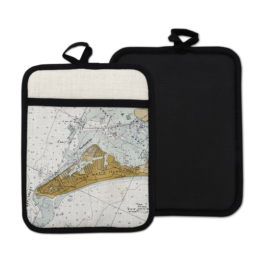 Anna Maria Island Florida Map Hot Pad | Vintage Anna Maria Island Florida Kitchen Pot Holder | Travel Gift