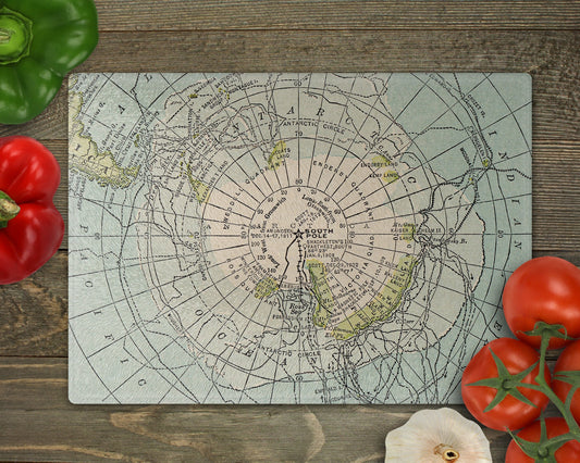 Antarctica Map Cutting Board | Travel Gift | Kitchen Decor