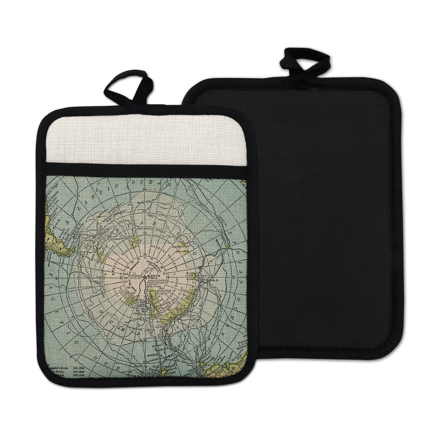 Antarctica vintage map hot pad kitchen decor