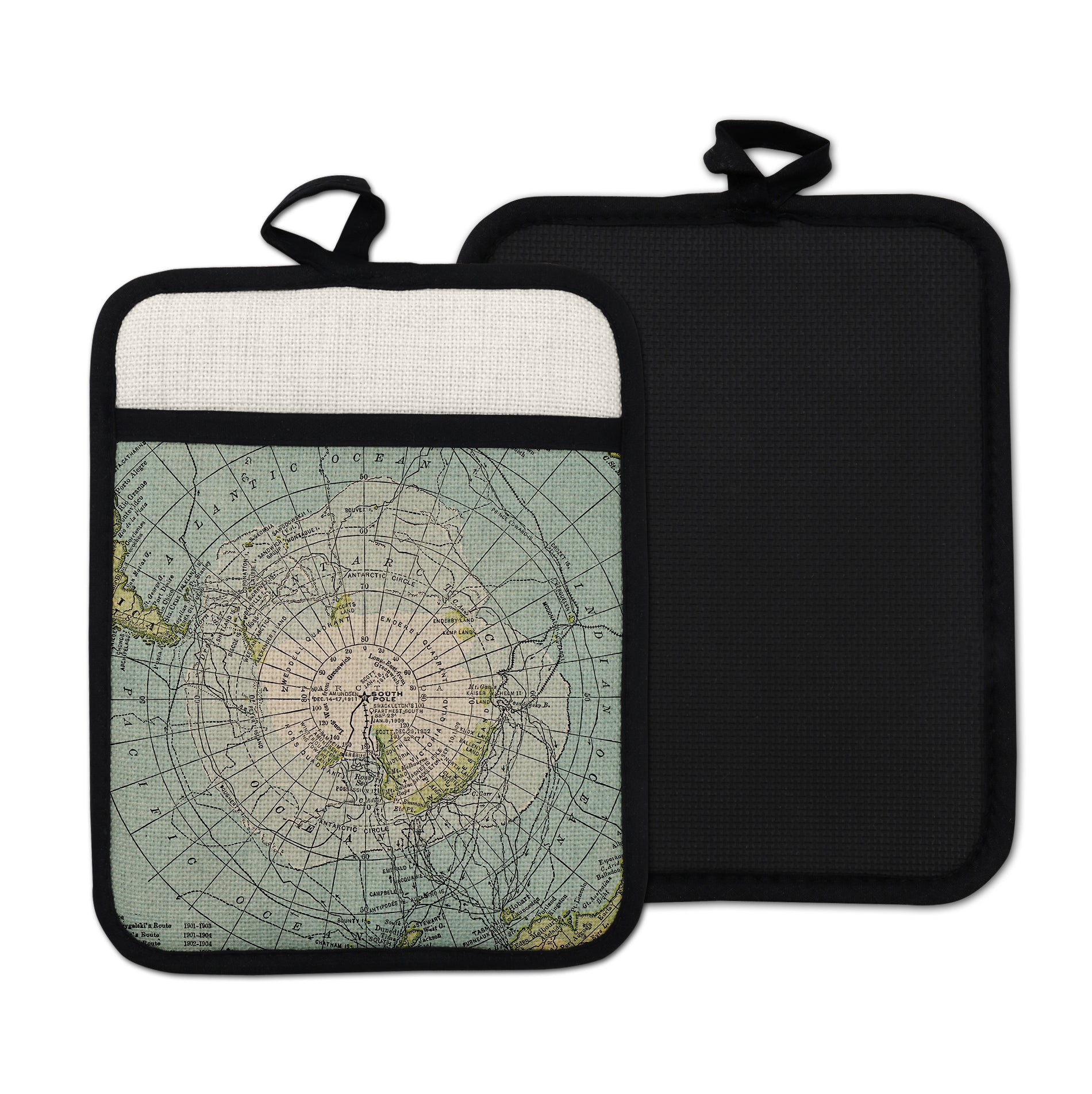 Antarctica vintage map hot pad kitchen decor
