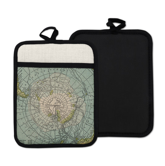 Antarctica vintage map hot pad kitchen decor