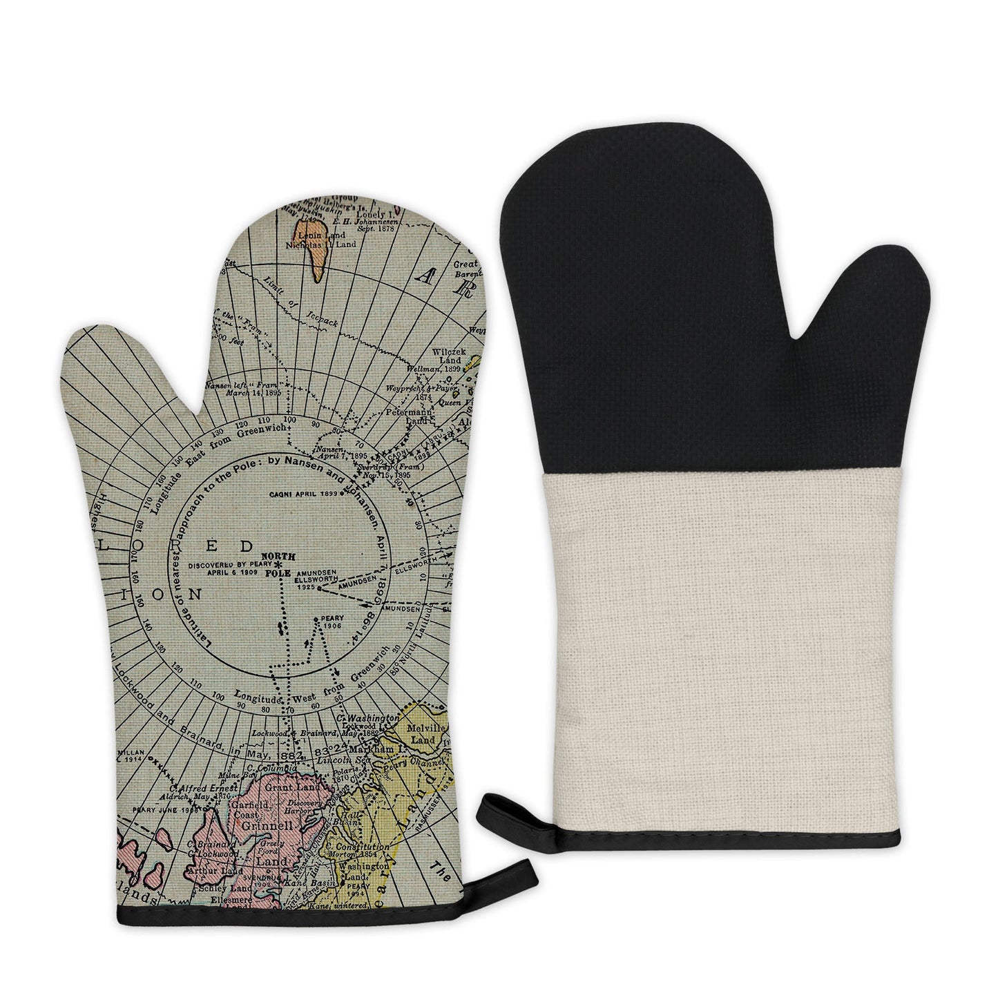 North Pole Map Oven Mitt | Vintage-Inspired Kitchen Gift