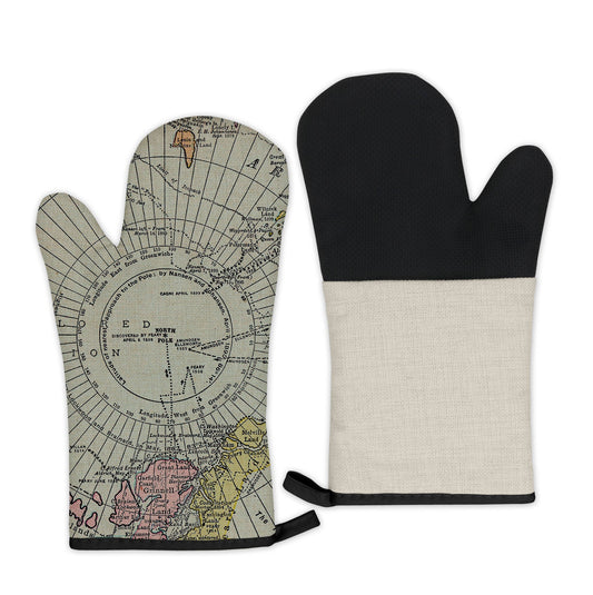 North Pole Map Oven Mitt | Vintage-Inspired Kitchen Gift