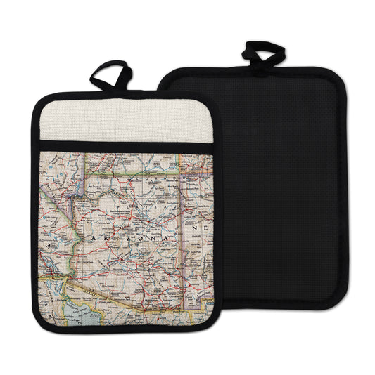 Arizona vintage map hot pad kitchen decor
