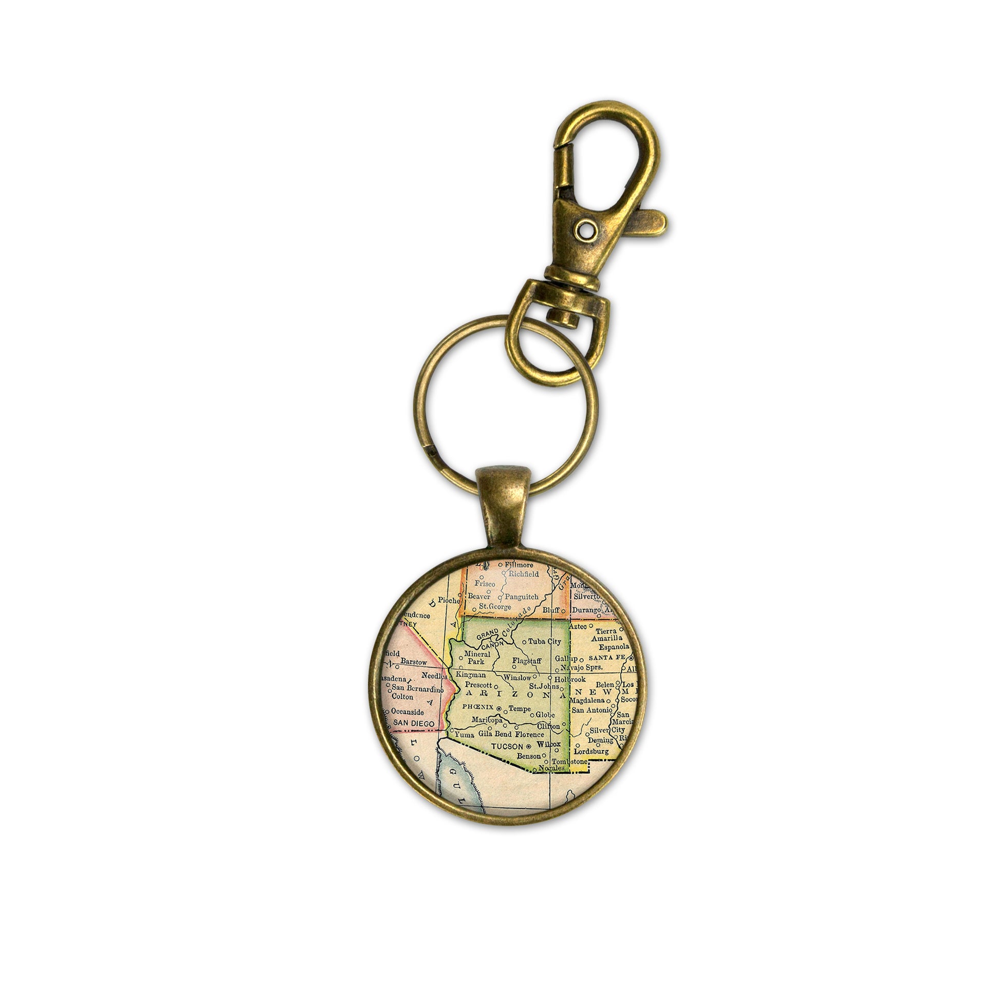 Arizona Vintage Map Keychain
