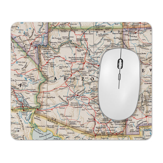 Arizona Vintage Map Mousepad – Desk Accessory for Home & Office