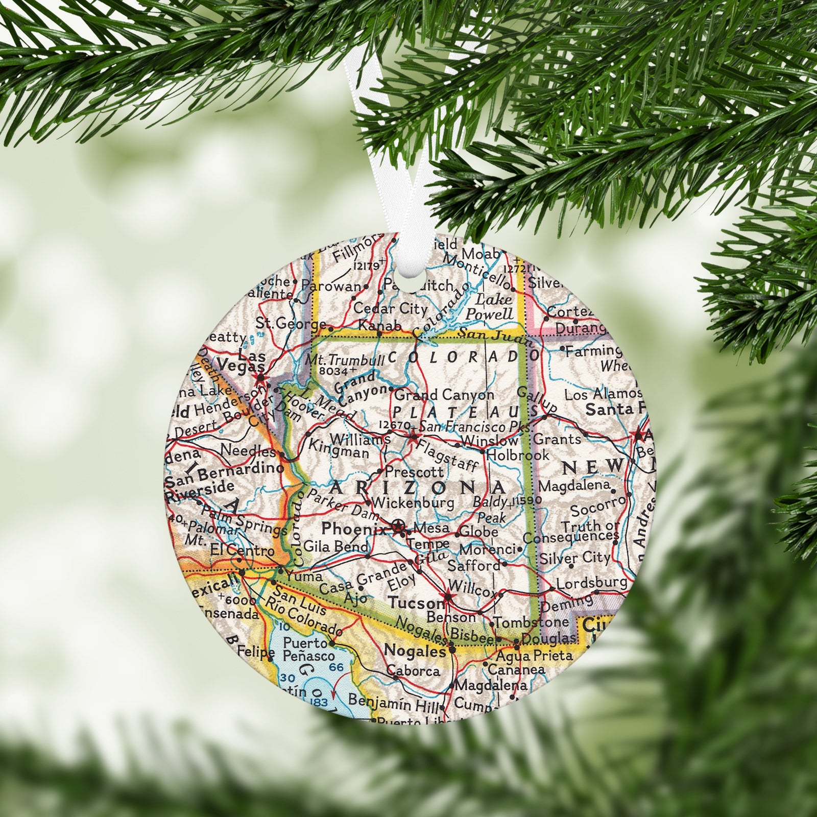 Arizona Vintage Map Ornament