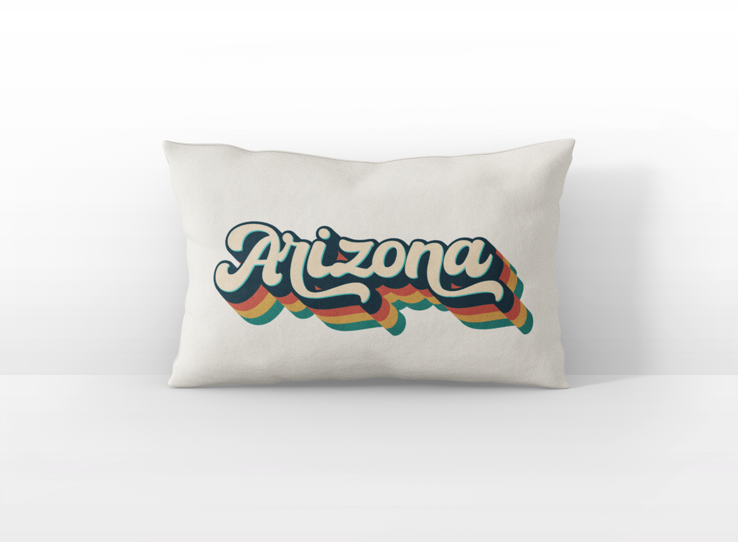 Arizona retro text lumbar pillow