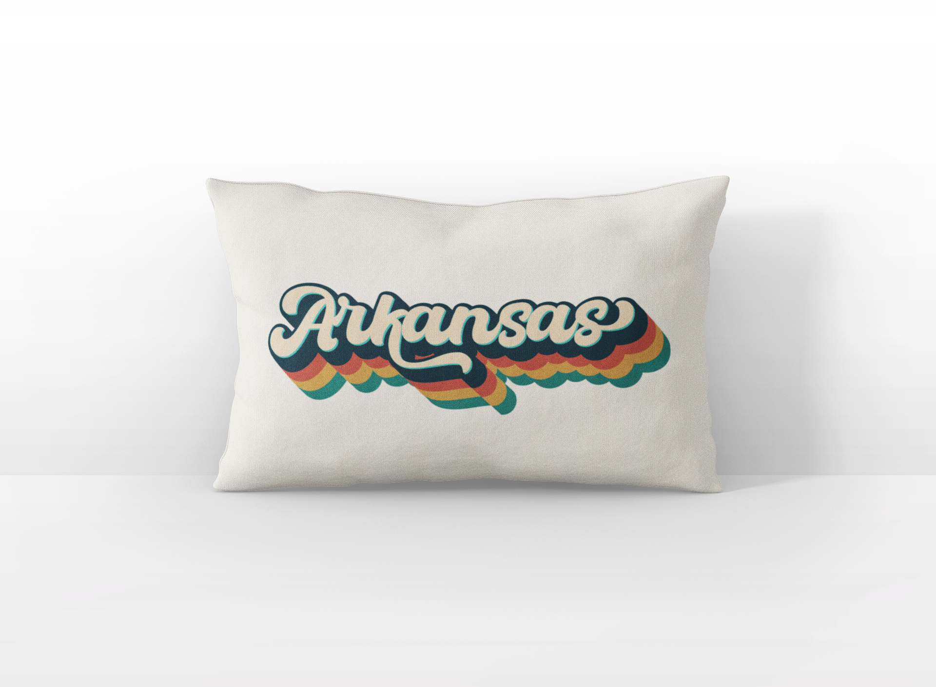 Arkansas retro text lumbar pillow