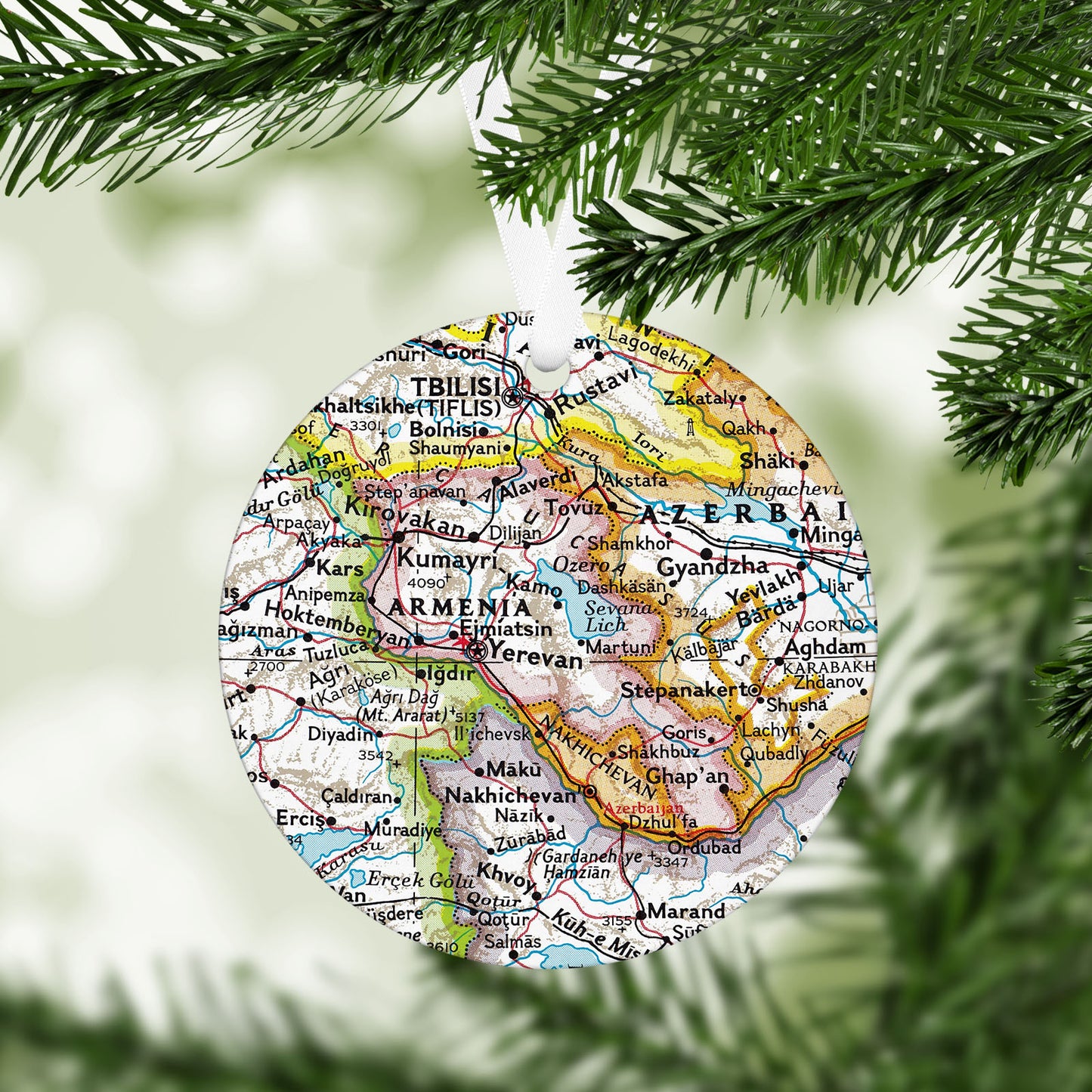 Armenia Vintage Map Ornament