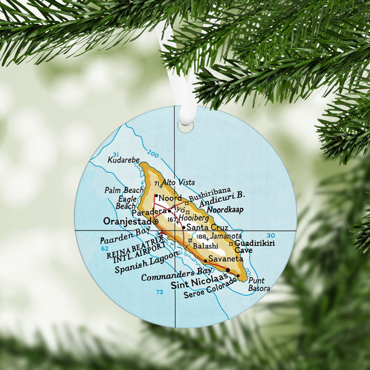 Aruba Vintage Map Ornament