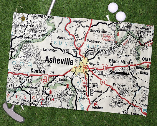 Asheville North Carolina golf towel primary image
